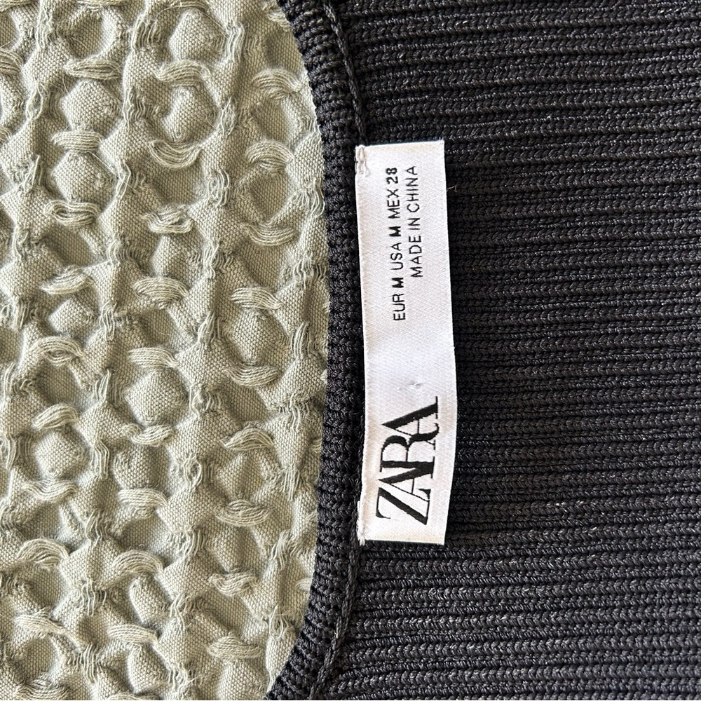 Zara Black Ribbed Knit Top and Bottom Set - Picture 4 of 5